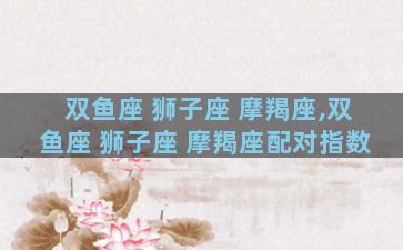 双鱼座 狮子座 摩羯座,双鱼座 狮子座 摩羯座配对指数